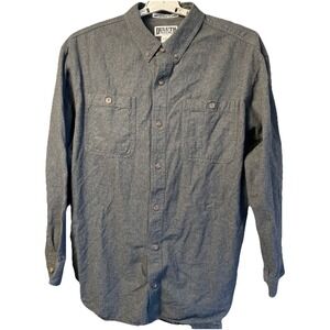 Duluth Trading Shirt Mens XL Gray Free Swingin' Flannel Relaxed Fit Button Work